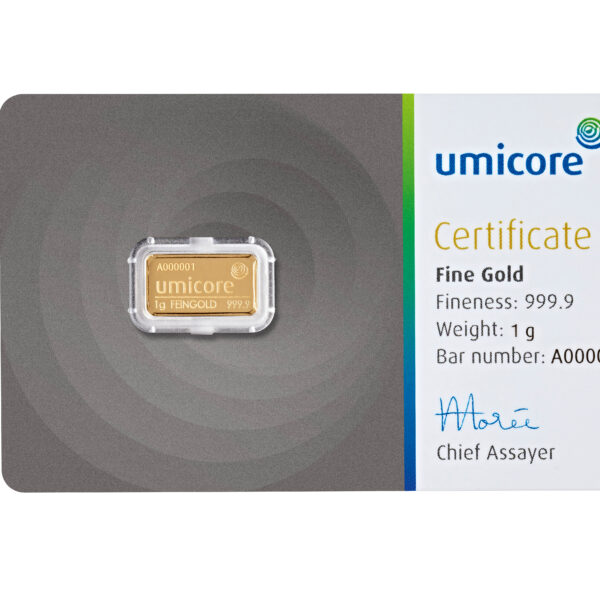 Umicore guldbarre 1g