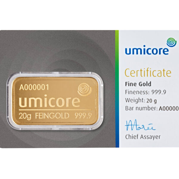 Umicore guldbarre 20g
