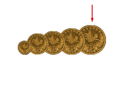 Tyrkisk 5 Resat guldmønt i 22 karat guld - Billede 5