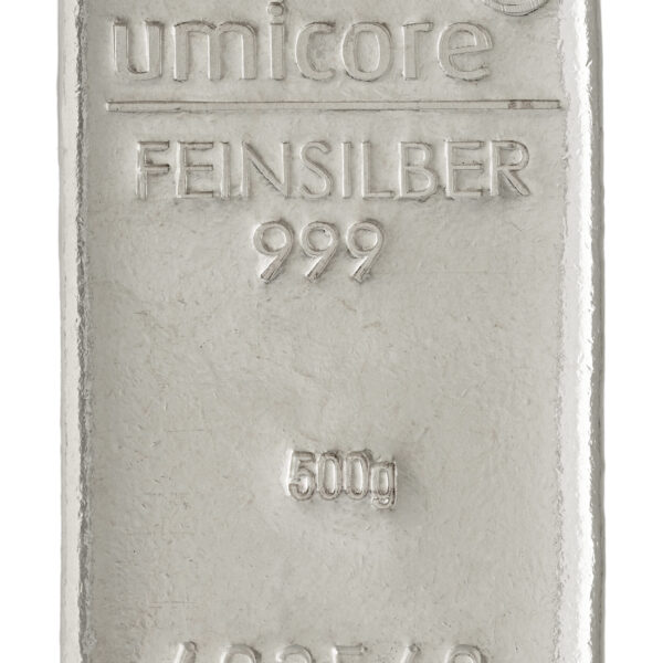 Umicore sølvbarre 500g