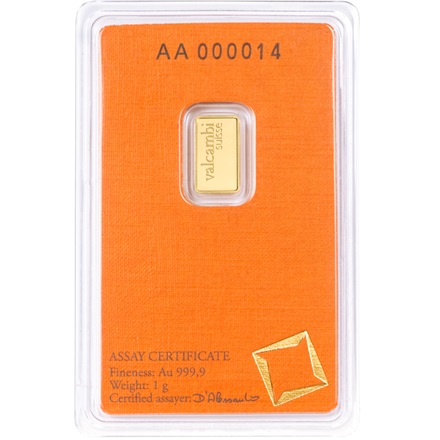 Valcambi guldbarre 1g