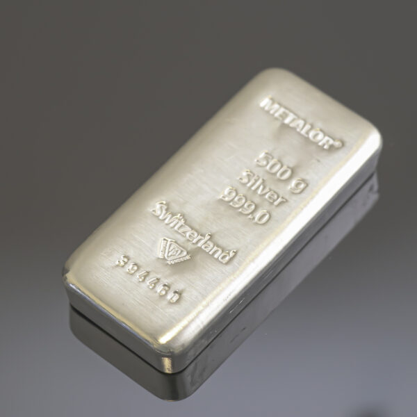 Metalor sølvbarre 500g