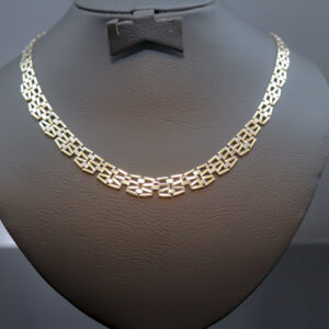 Elegant halskæde med forløb i 14 karat guld / hvidguld