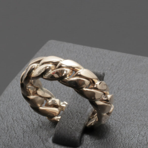 Panzer ring i 14 karat guld