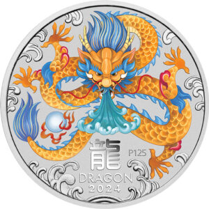 Lunar Dragon lll colored - 1oz sølvmønt (2024)