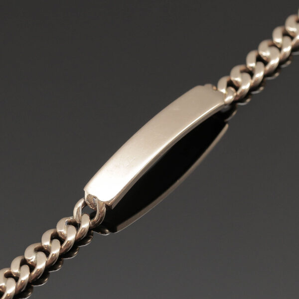 Panzer armlænke med plade i 14 karat guld