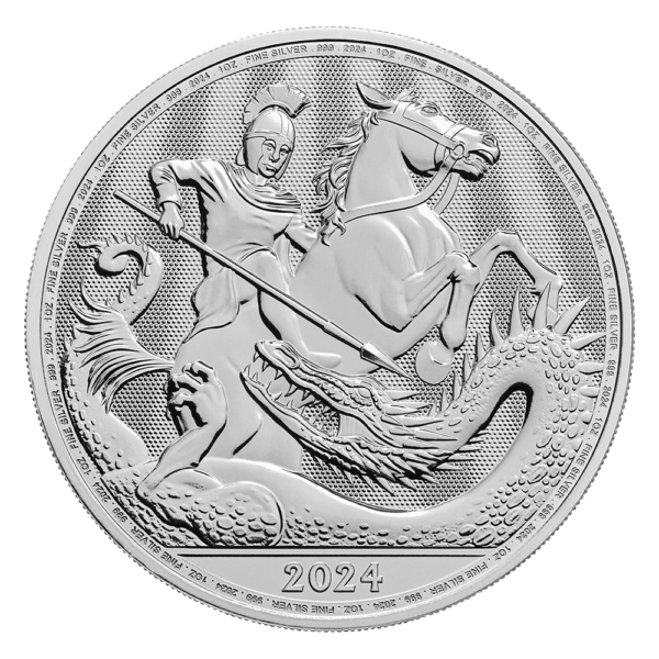 St George and the Dragon 1 oz sølvmønt (2024)