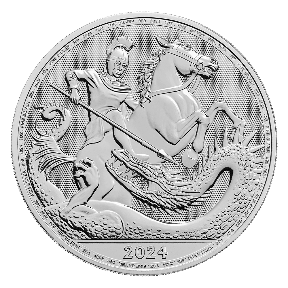 St George and the Dragon 1 oz sølvmønt (2024)