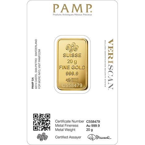 Pamp guldbarre 20g