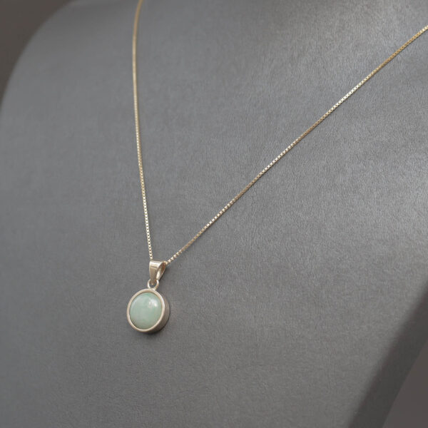 Venezia halskæde med natursten vedhæng i 14 kart guld