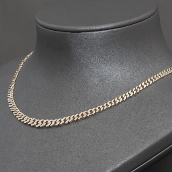 Panzer halskæde med forløb i 14 karat guld