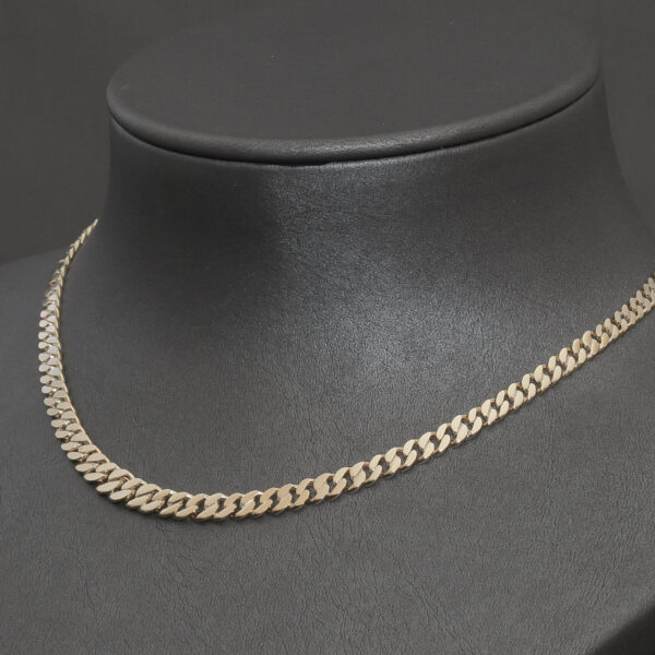 Panzer halskæde med forløb i 14 karat guld