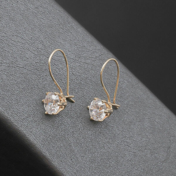 Ørehængere med klare sten i 14 karat guld