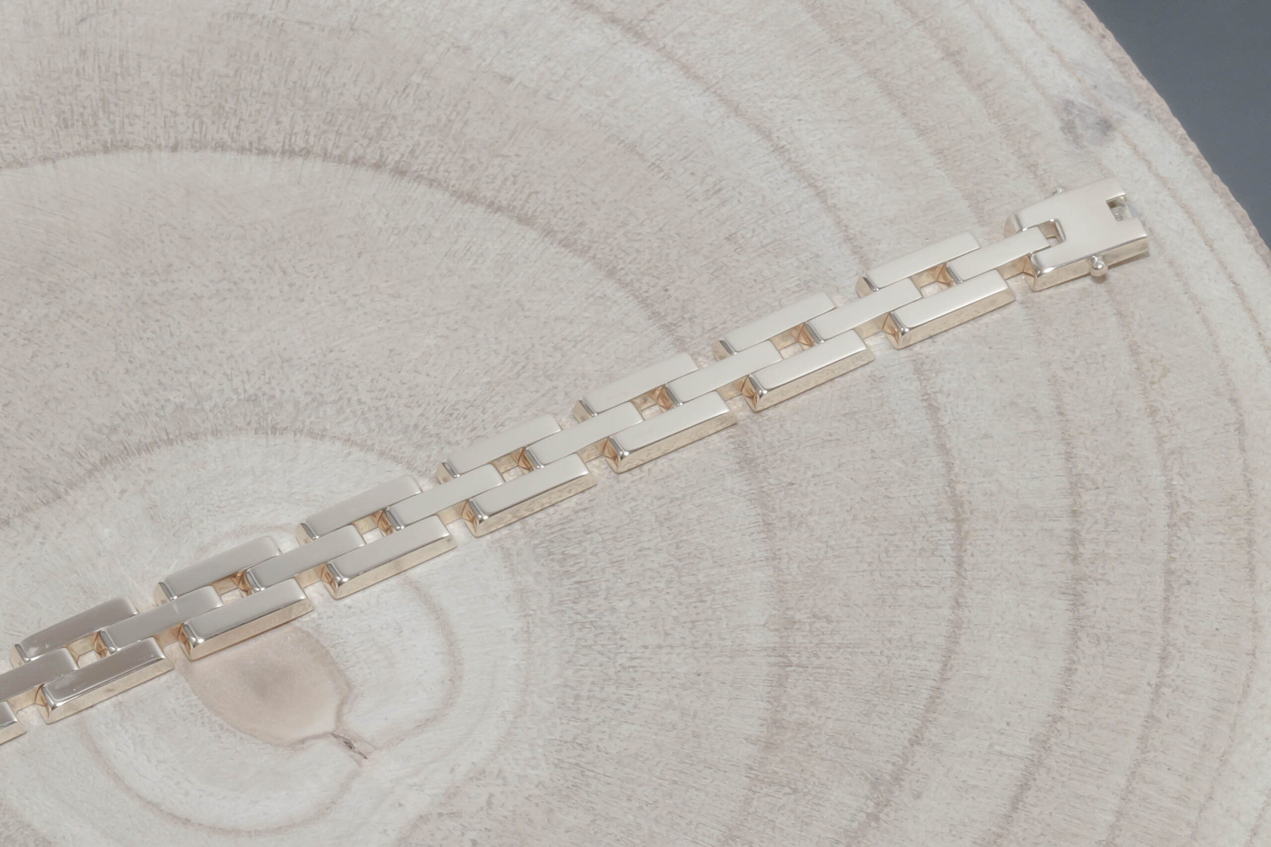 Blok armlænke i 14 karat guld