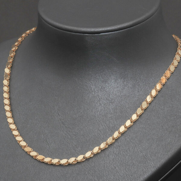 Halskæde - plade mønster i 14 karat guld