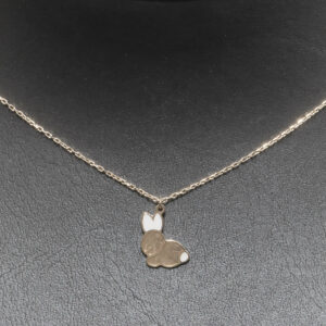 Halskæde med kanin vedhæng i 14 karat guld