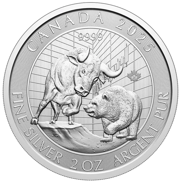 Bull and Bear 2oz sølvmønt - 2025