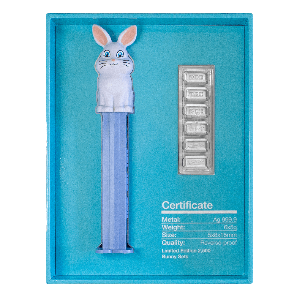 PEZ 2023 Påskehare Limited Edition - 6 x 5g sølvbarre