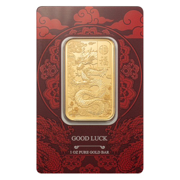 PAMP Suisse-Good Luck Dragon 1oz guldbarre