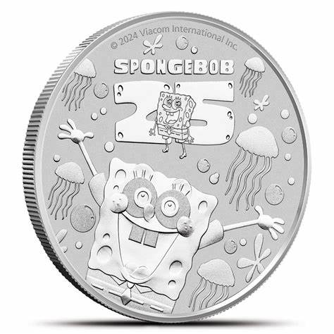 SpongeBob 25års jubilæum 1 oz sølvmønt - 2024