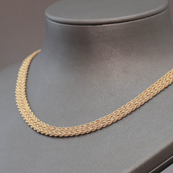 Dobbelt bjørn Borg halskæde i 14 karat guld