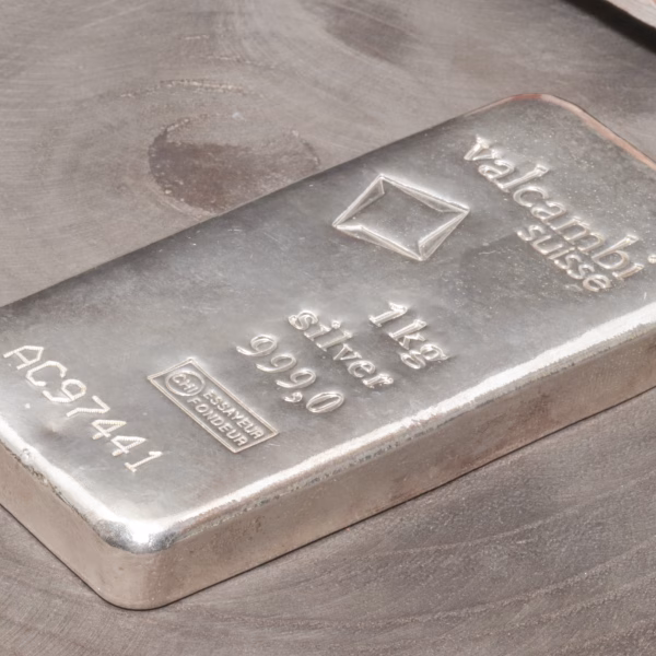 Pre-owned – Valcambi sølvbarre 1000g -0,999‰